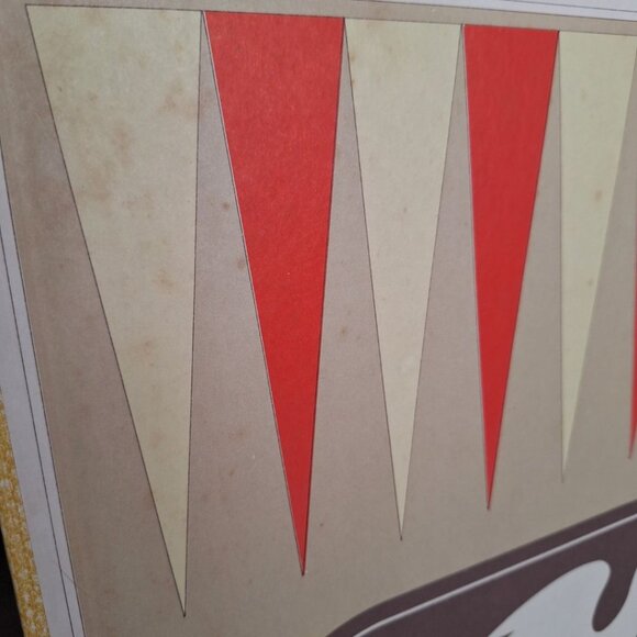 Backgammon Replacement Board Only 1970s Game Vintage Yellow Retro Craft Scrap - Picture 4 of 5